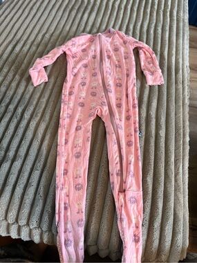 Kickee Pants Pink Monster Print Kids One-Piece Footie